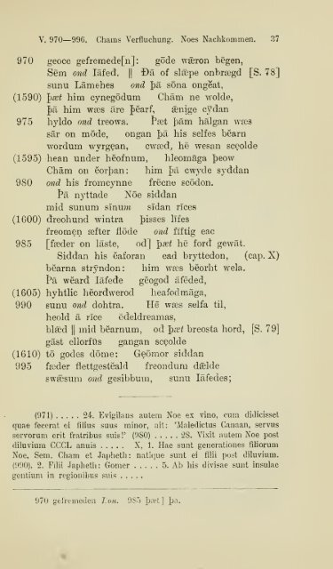 Die ältere Genesis. [The text of the Junius Manuscript of Caedmon's ...