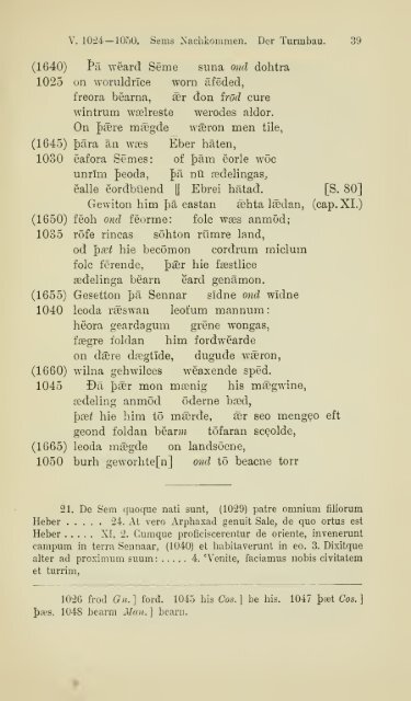 Die ältere Genesis. [The text of the Junius Manuscript of Caedmon's ...