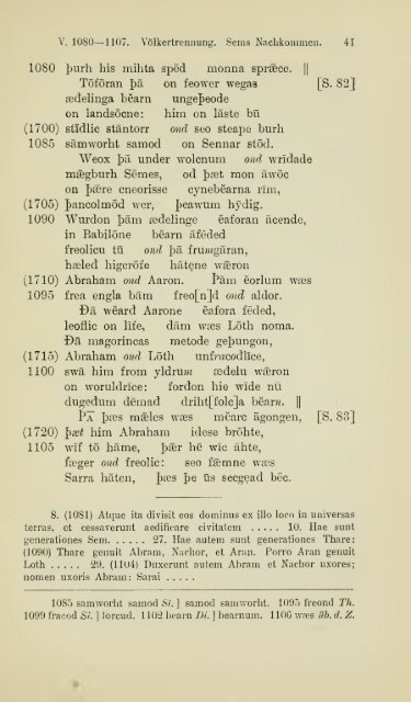 Die ältere Genesis. [The text of the Junius Manuscript of Caedmon's ...