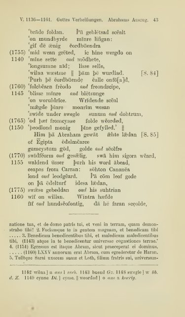 Die ältere Genesis. [The text of the Junius Manuscript of Caedmon's ...