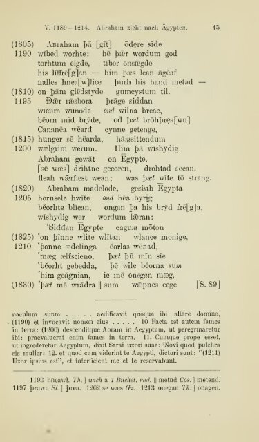 Die ältere Genesis. [The text of the Junius Manuscript of Caedmon's ...