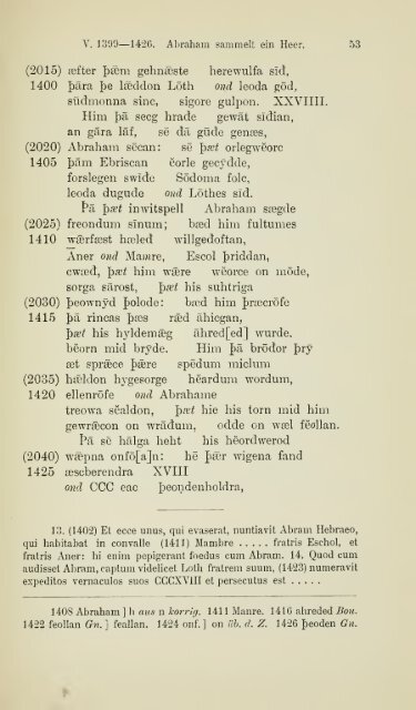 Die ältere Genesis. [The text of the Junius Manuscript of Caedmon's ...