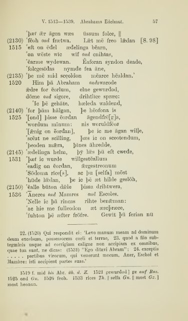 Die ältere Genesis. [The text of the Junius Manuscript of Caedmon's ...