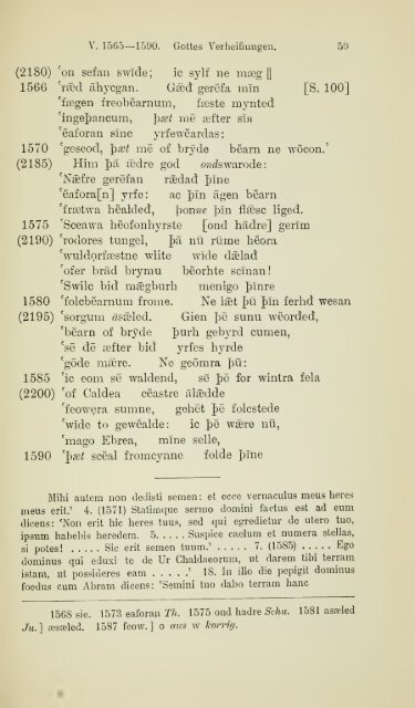 Die ältere Genesis. [The text of the Junius Manuscript of Caedmon's ...