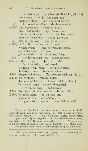 Die ältere Genesis. [The text of the Junius Manuscript of Caedmon's ...