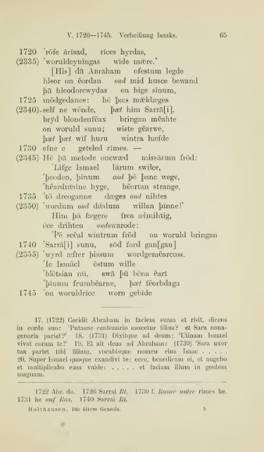 Die ältere Genesis. [The text of the Junius Manuscript of Caedmon's ...