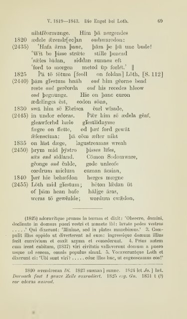 Die ältere Genesis. [The text of the Junius Manuscript of Caedmon's ...