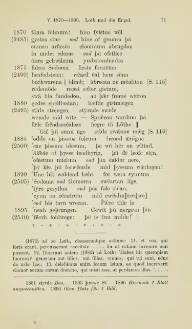 Die ältere Genesis. [The text of the Junius Manuscript of Caedmon's ...