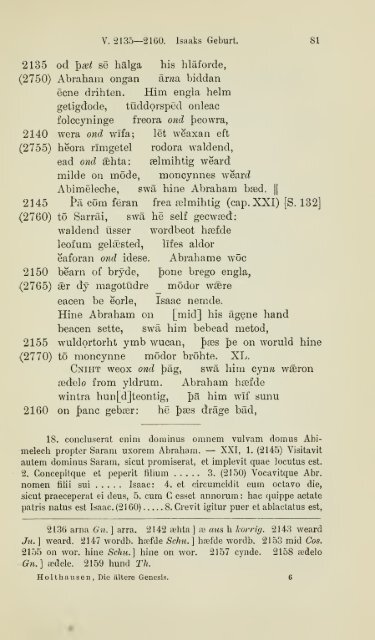 Die ältere Genesis. [The text of the Junius Manuscript of Caedmon's ...