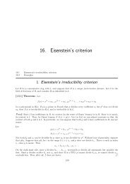 16. Eisenstein's criterion