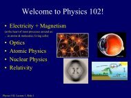 Welcome to Physics 102! - Course Website Directory