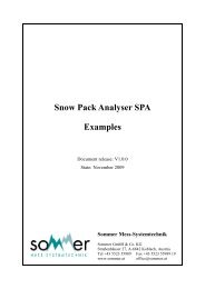 Snow Pack Analyser SPA Examples