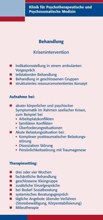 Behandlung Krisenintervention - EvKB