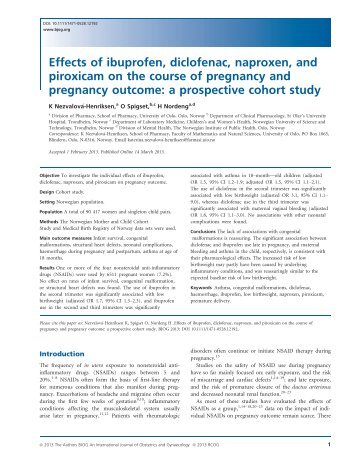 Effects of ibuprofen, diclofenac, naproxen, and piroxicam on ... - Sigo