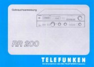 Gebrauchsanweisung TELEFUNKEN RR 200