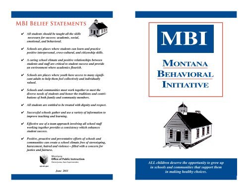 MBI Brochure - Montana Office of Public Instruction