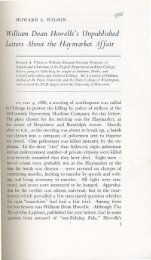 William Dean Howells's Unpublished Letters About the Haymarket ...