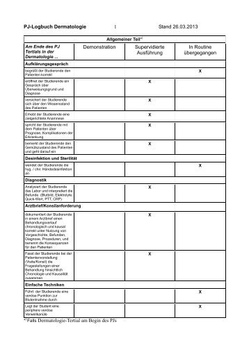 Logbuch Dermatologie