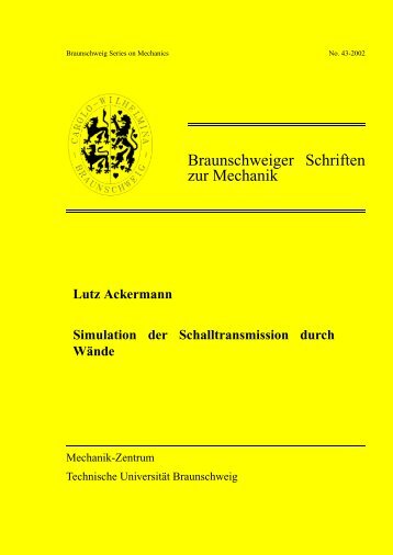 Lutz Ackermann "Simulation der Schalltransmission durch Wände"