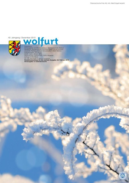 WINTER 2013 - Marktgemeinde Wolfurt