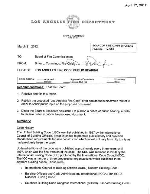 Los Angeles Fire Code Public Hearing - Error Handler - The City of ...