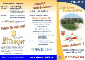 Flyer und Programm zum Festwochenende "1250 Jahre Eisenach"