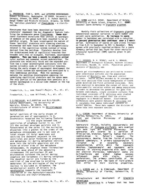 1985 - Mycological Society of America