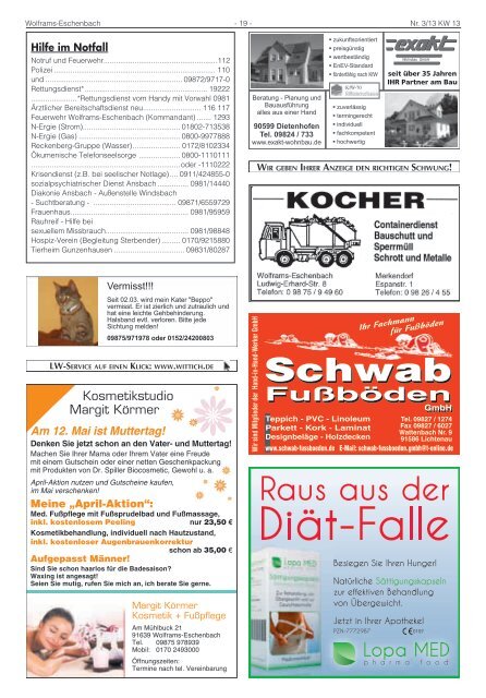 Amtsblatt April 2013 - Stadt Wolframs-Eschenbach