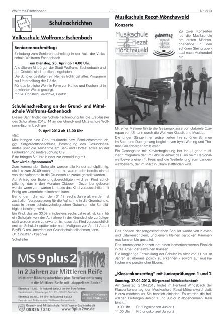 Amtsblatt April 2013 - Stadt Wolframs-Eschenbach