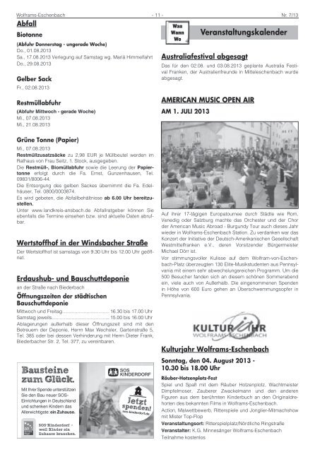 Amtsblatt August 2013 - Stadt Wolframs-Eschenbach