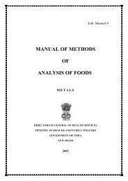 manual of methods of analysis of foods - Ministry of Health and ...