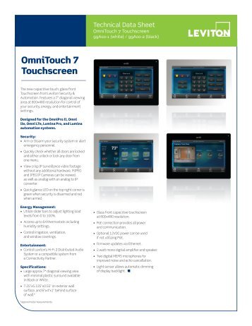 OmniTouch 7 Touchscreen - Home Automation, Inc.