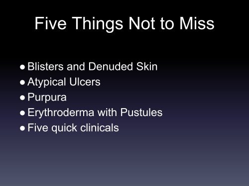 Five things- Dr. Wismer
