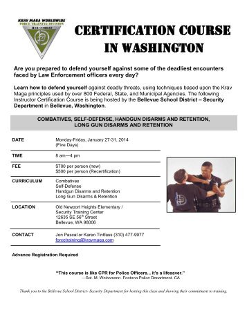 Krav Maga Law Enforcement Instructor Course