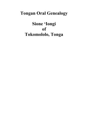 Tonga. Genealogy of Sione 'Iongi - FamilySearch