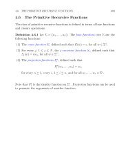4.6 The Primitive Recursive Functions