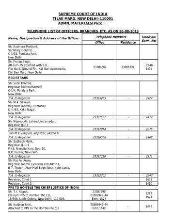 supreme court of india tilak marg, new delhi-110001 admn ...