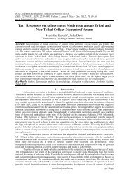 Tat Responses on Achievement Motivation among Tribal and ... - IOSR