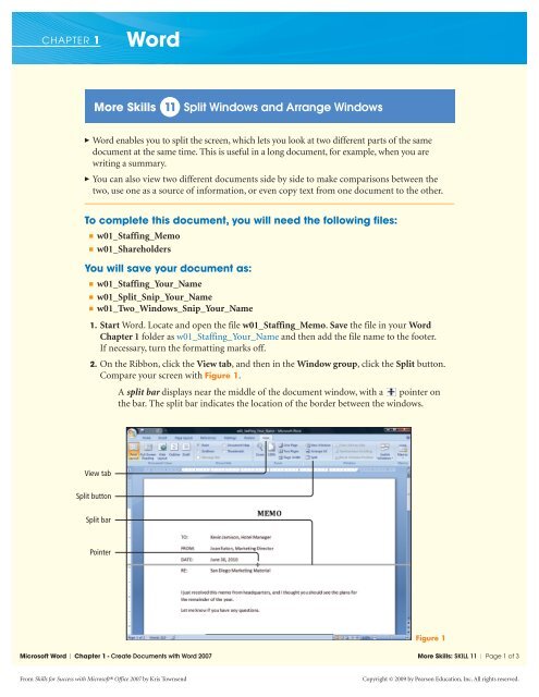 More Skills 11 Split Windows and Arrange Windows - Pearson