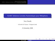 SLAM: Solutions Lexicales Automatiques pour Métaphores - ERSS