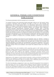 GENERAL TERMS AND CONDITIONS FOR EVENTS - IST Austria