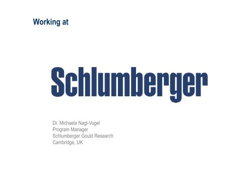 Schlumberger Imperial College Developing Your Research Career ...