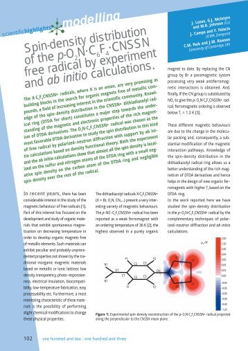 Spin-density distribution of the p-O2 N·C6 F4 ·CNSSN free radical by ...