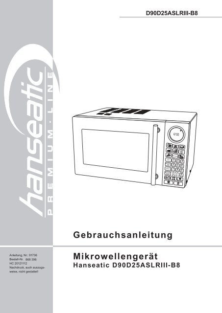 D90D25ASLRIII-B8 Gebrauchsanleitung Mikrowellengerät ... - Schwab