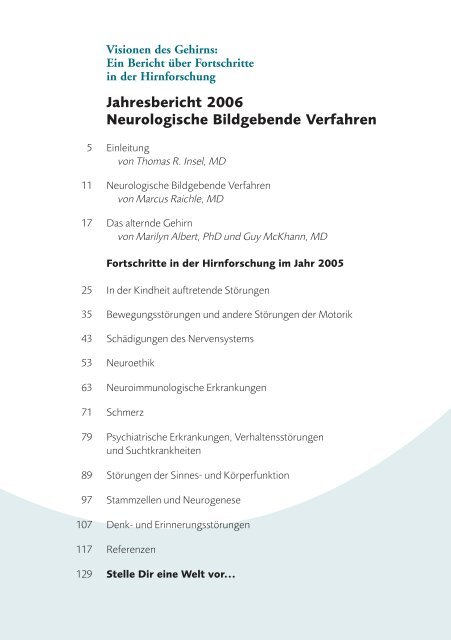 Neurologische Bildgebende Verfahren - Dana Foundation