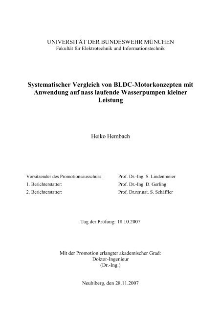 Systematischer Vergleich von BLDC-Motorkonzepten mit ...