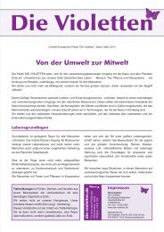 Konzept “Von der Umwelt zur Mitwelt” - Die Violetten