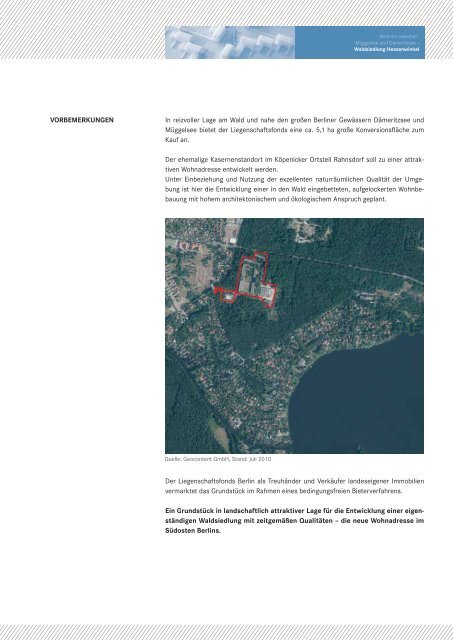 Waldsiedlung Hessenwinkel - Liegenschaftsfonds Berlin