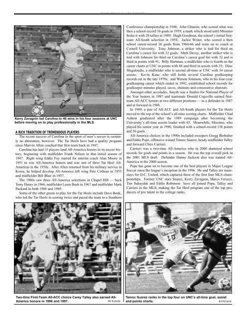 THE HISTORY OF CAROLINA SOCCER - Washington