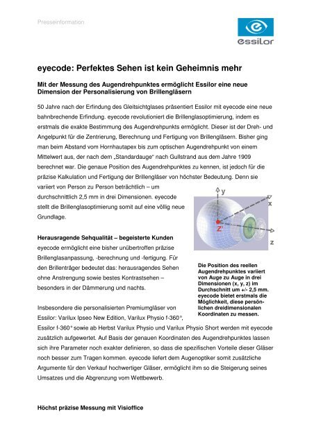 eyecode: Perfektes Sehen ist kein Geheimnis mehr